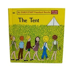 Vintage THE TENT 1965 Early Start Preschool Reader Mini Book Yellow MCM Seymour